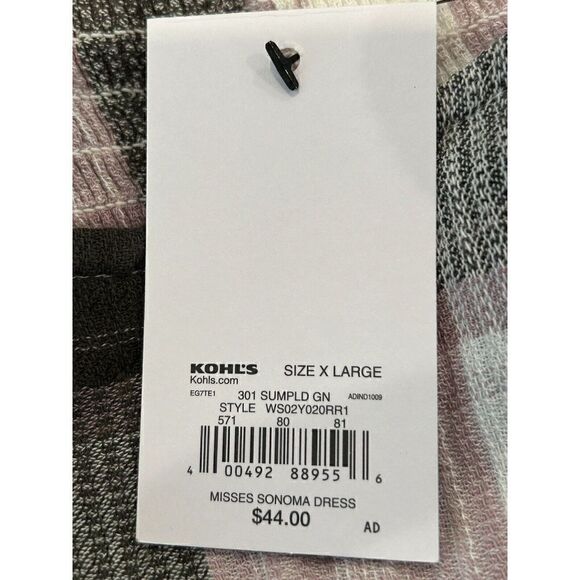 Sonoma Plaid Midi Dress - Black, Pink, White - Picture 5 of 7